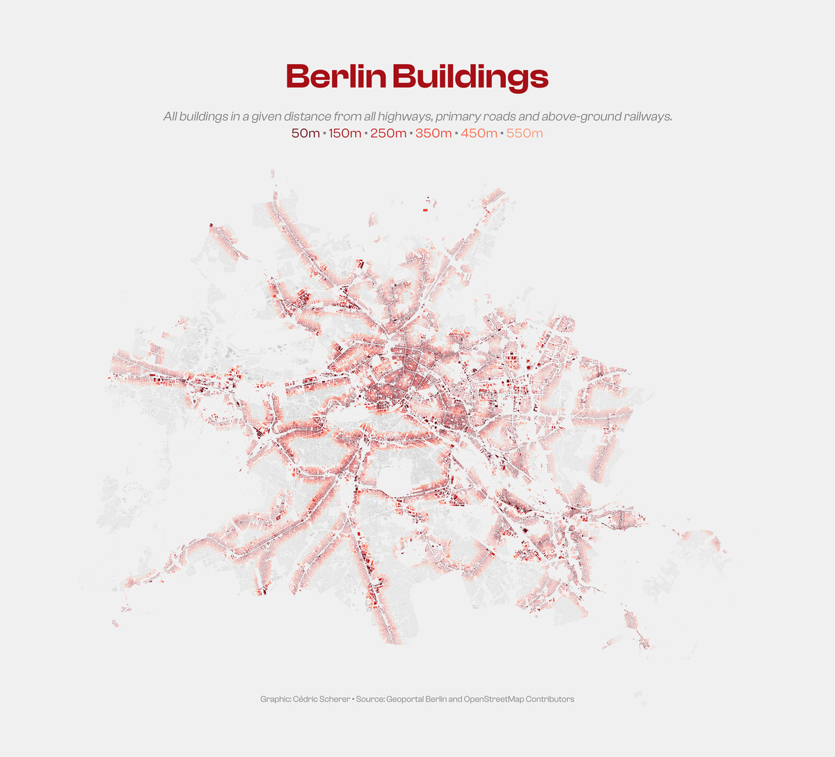 MapChallenge 2021 Day 06 Red Berlin Buildings Dtance Roads Railways